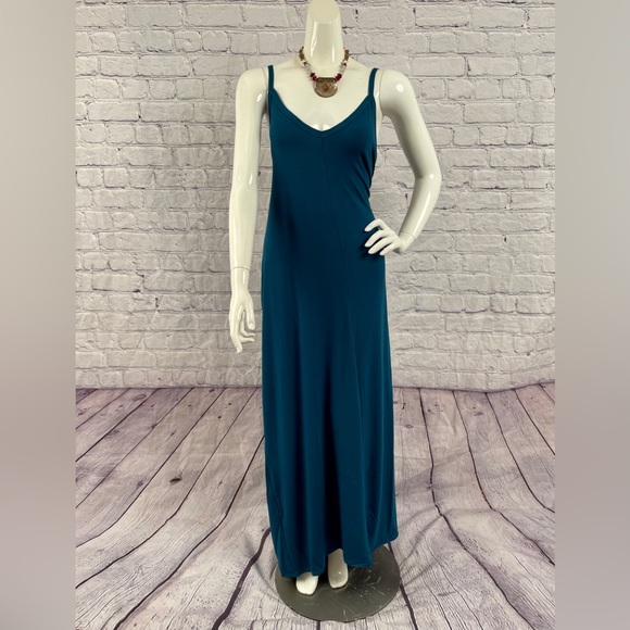 B N Plus Size Maxi Dress W/Pockets Dress Color Teal Various - Picture 3 of 5